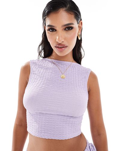 ASOS Co-ord Textured Tank With Low Back - Purple