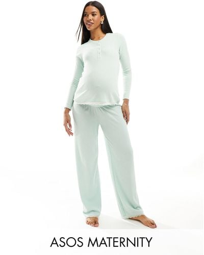 ASOS Asos design maternity – mix & match – pyjamahose - Weiß