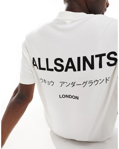 AllSaints Underground - t-shirt oversize - Blanc