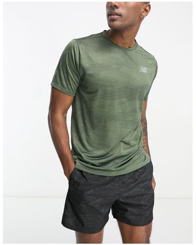 New Balance Printed impact run - t-shirt à manches courtes - kaki - Vert