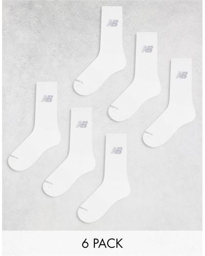 New Balance Performance Crew Sock 6 Pack - White