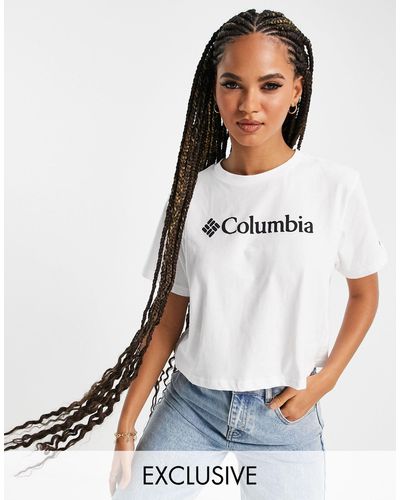 Columbia North Cascades - Cropped T-shirt Met Logo - Wit