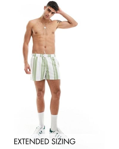 ASOS Striped Swim Shorts - White