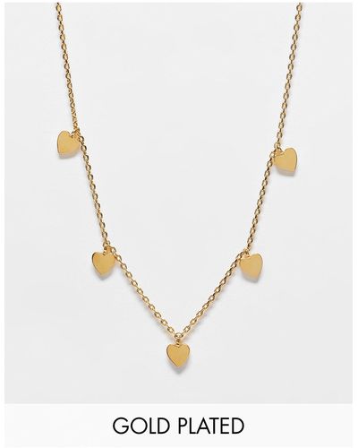 Orelia Exclusive 18k Plated Heart Charm Necklace - White