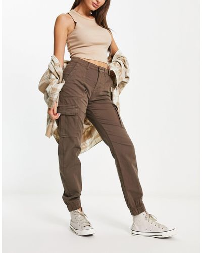 Urban Classics Pantalon slim style utilitaire en sergé - Neutre