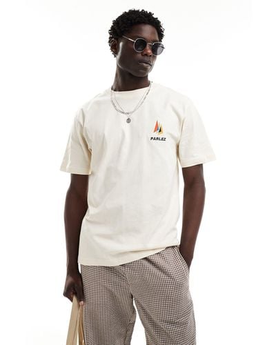 Parlez Etang Embroidered Sail Short Sleeve T-shirt - Natural