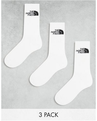 The North Face Simple dome - confezione da 3 paia di calzini bianchi con logo - Bianco