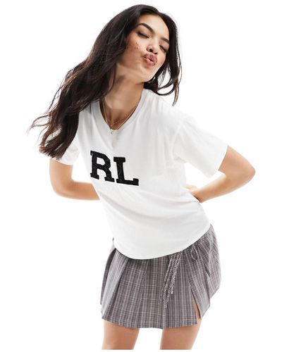 Polo Ralph Lauren T-shirt avec logo brodé orné - Blanc