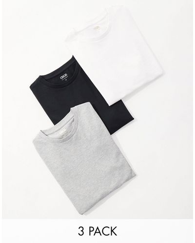 ASOS – 3er-pack körperbetonte, langärmlige t-shirts - Weiß