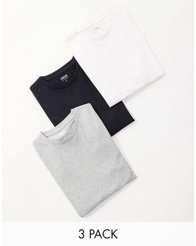 ASOS – 3er-pack langärmlige muskelshirts - Weiß