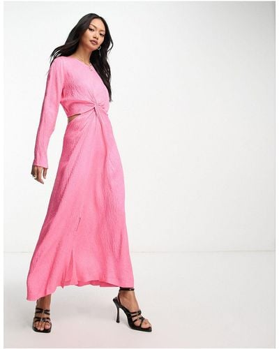 Closet Twist Cut-out Midi Dress - Pink
