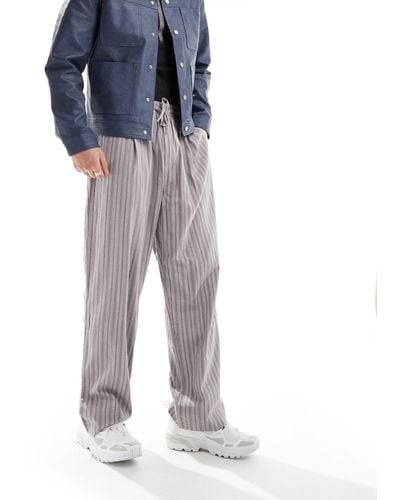 Reclaimed (vintage) Striped Pull On Trouser - Blue