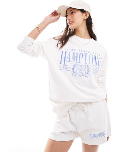 Miss Selfridge Oversized Hamptons Sweatshirt Co-ord - White