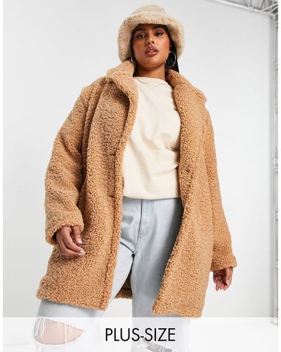 Simply Be Teddy Coat - Natural