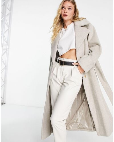 River Island Belted Coat - Natural