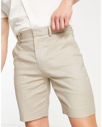 ASOS Skinny Linen Mix Smart Shorts - Multicolour