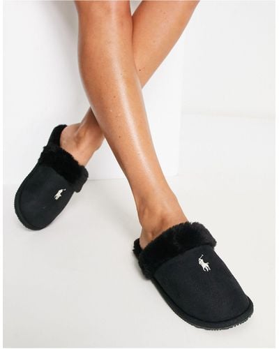 Polo Ralph Lauren Summit Scruff Ii Mule Slippers - Black