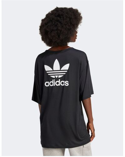 adidas Originals T-shirt con trifoglio nera - Nero