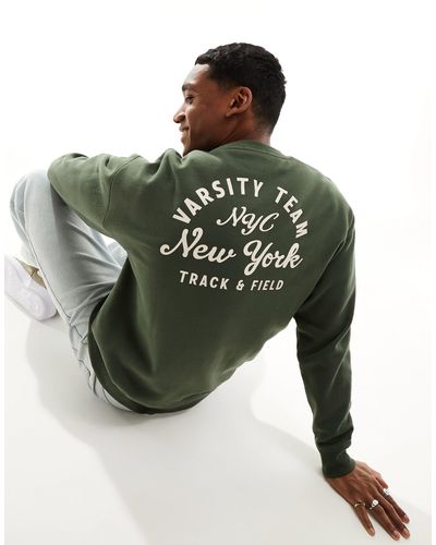 New Look Varsity Print Sweatshirt - Green