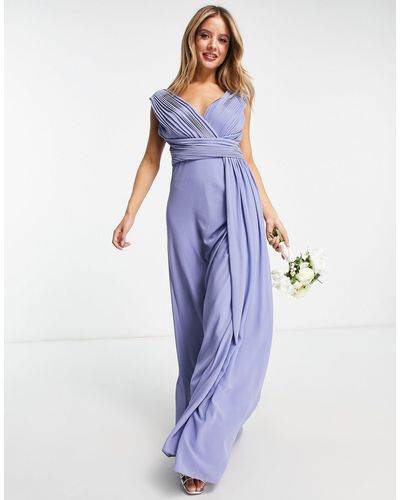 TFNC London Bruidsmeisjes - Diepuitgesneden Maxi-jurk - Blauw