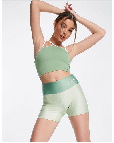 Daisy Street Active Two Tone legging Shorts - Green