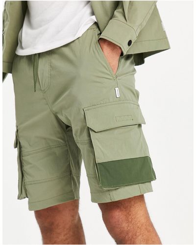 Jack & Jones Core Co-ord Nylon Cargo Shorts - Green