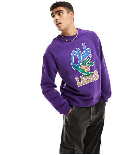 Lacoste Retro Front Graphics Sweatshirt - Purple