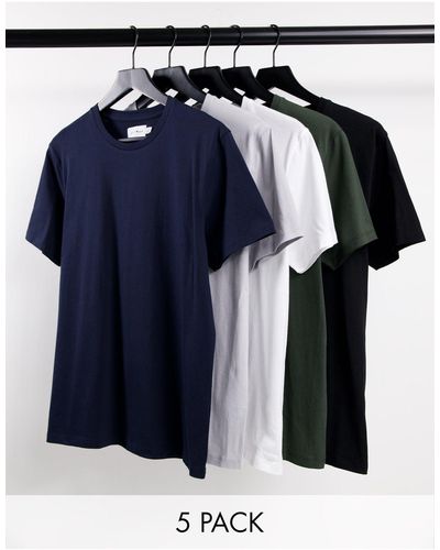 TOPMAN 5 Pack Cotton Classic T-shirt - Multicolor