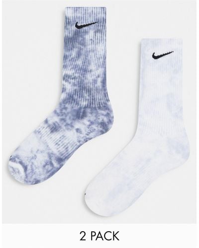 Nike Everyday Plus Cushioned Tie-dye 2 Pack Socks - Blue