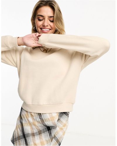 Pull&Bear Boxy Sweatshirt - Natural