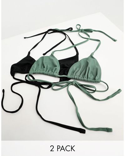Weekday Cala - Set Van 2 Triangel Bikini's - Zwart