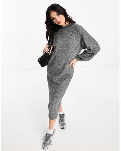 Vero Moda Extreme Sleeve Knitted Midi Dress - Black