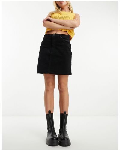 Monki Cord Mini Skirt - Black