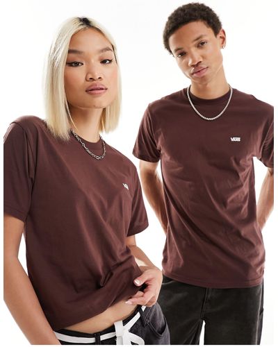 Vans Camiseta marrón con logo en el pectoral izquierdo mn