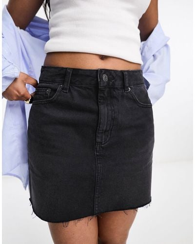 ASOS Denim High Waist Mini Skirt - Black
