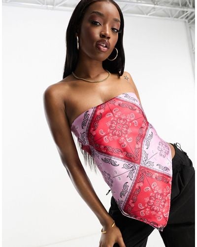 The Couture Club Satin Bandana Top - Red