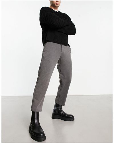 ADPT Pantalon élégant coupe ample - foncé - Noir