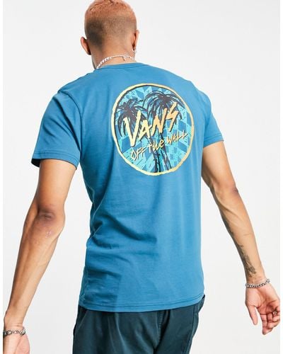 Vans Sketched Palms Back Print T-shirt - Blue