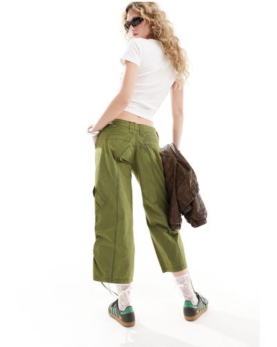Reclaimed (vintage) Pantalon raccourci style années 2000 - Vert