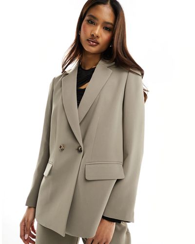 Whistles Double Breasted Blazer - Grey