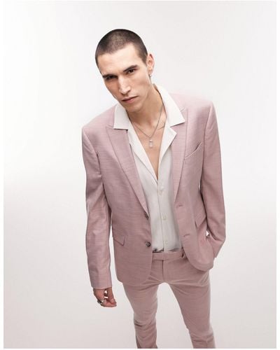 TOPMAN Super Skinny Two Button Wedding Suit Jacket - Pink