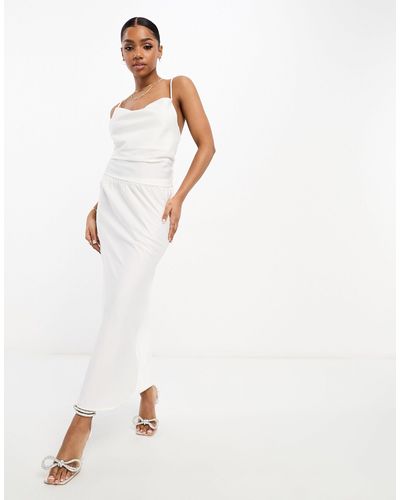 Pieces Bride to be - gonna sottoveste midi - Bianco