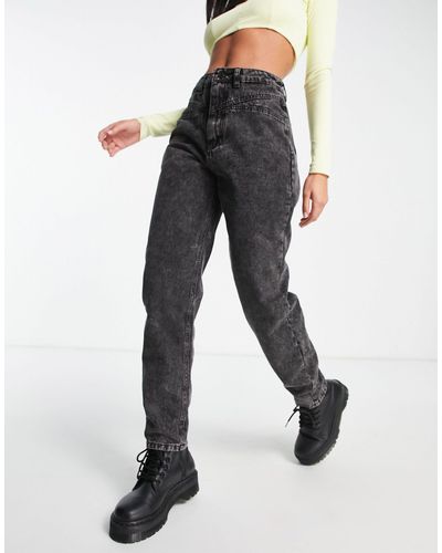 Missguided – riot – jeans mit nahtdetail - Schwarz