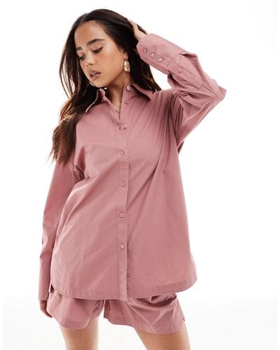 AllSaints Karina Oversized Shirt Co-ord - Pink