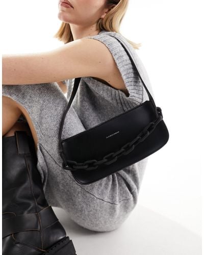 Claudia Canova Chain Detail Shoulder Bag - Black