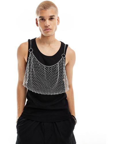 ASOS Mesh Harness With Crystals - Black