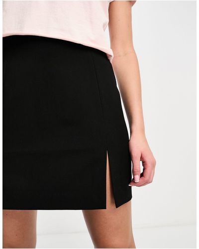 ASOS Tailored Mini Skirt With Front Split - Black