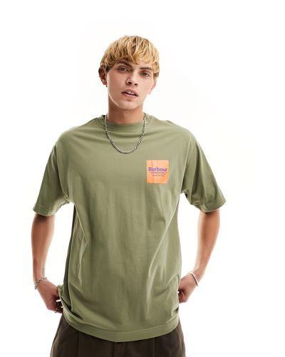 Barbour Esclusiva x asos - t-shirt comoda con logo a contrasto - Verde