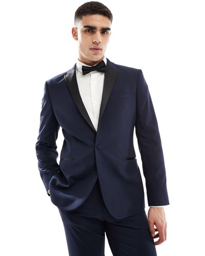 ASOS Slim Tuxedo Suit Jacket - Blue