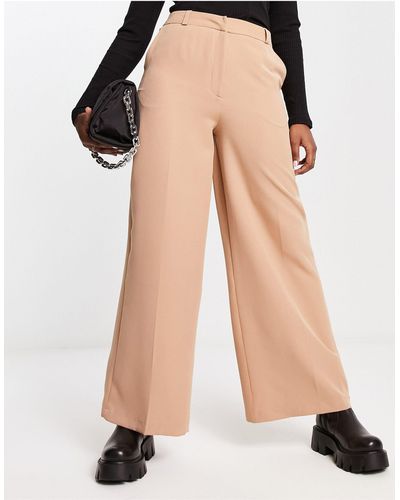 New Look Wide Leg Tailored Trouser - Brown